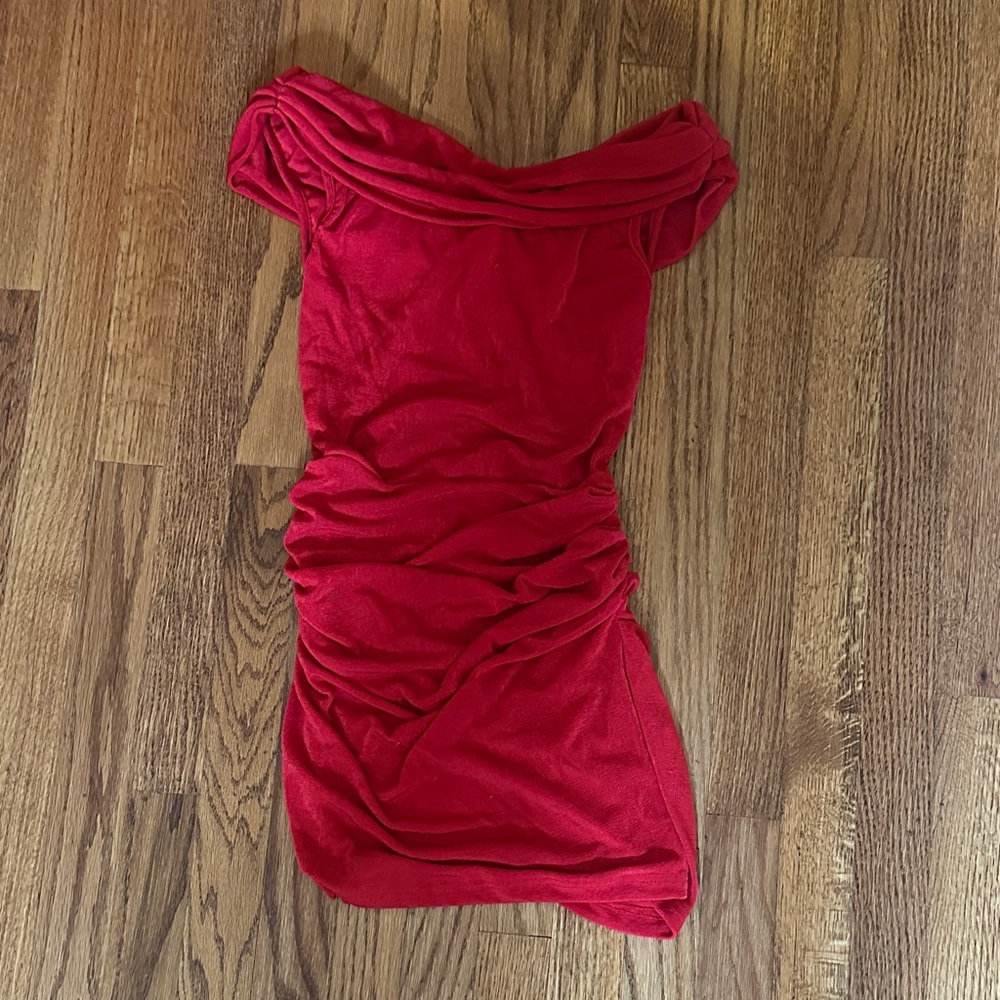 Elegant Red Off-Shoulder Dress